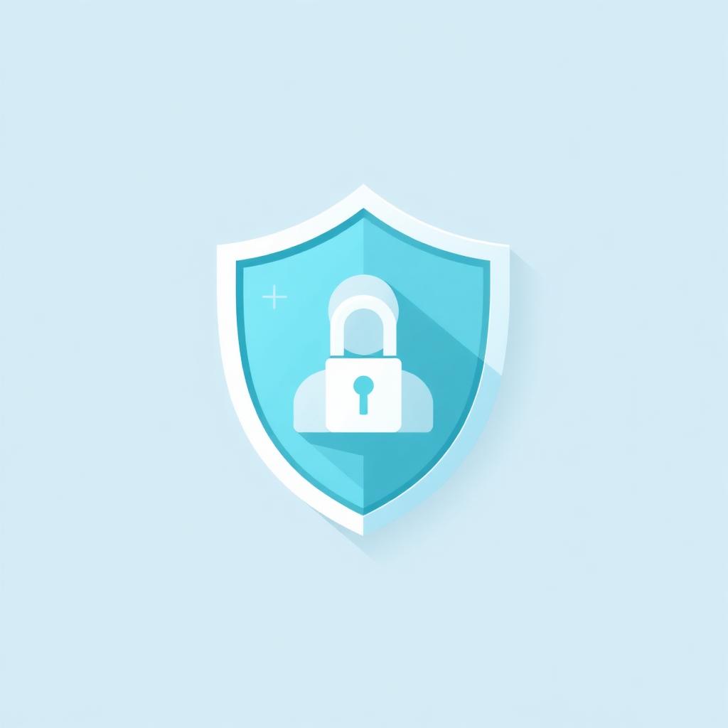 Shield and padlock representing user security and access control